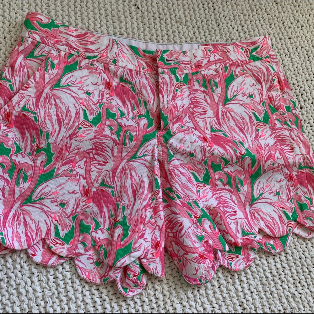 Lilly Pulitzer Scalloped Flamingo Shorts